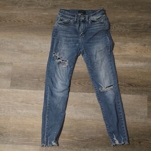 Judy Blue Distressed Skinny Jeans in Blue